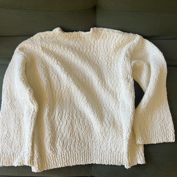 Toteme Women's Textured Oversized Cream Cotton Sweater Small - Picture 9 of 9
